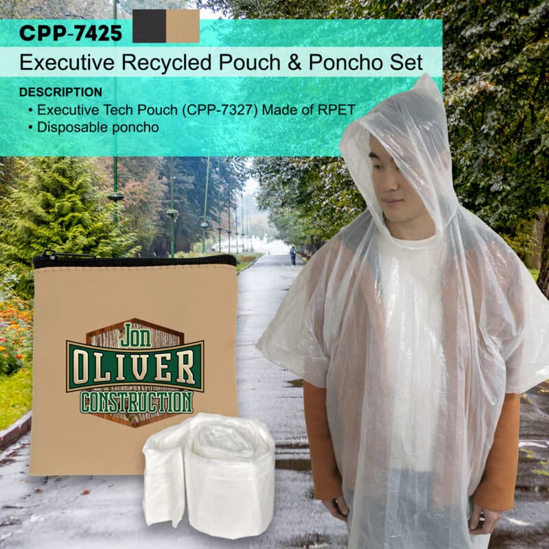 Executive Recycled Pouch & Poncho Set - 6
